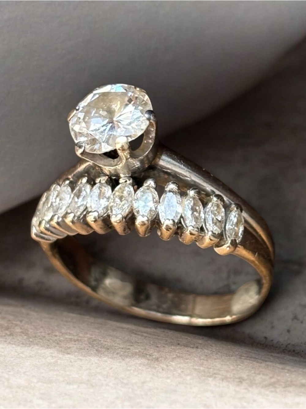 Engagement Ring ONLY White Gold 1.40 CTS Solitaire Diamond Ring Read Description